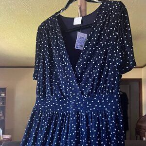Sirenlily blue polka dot dress